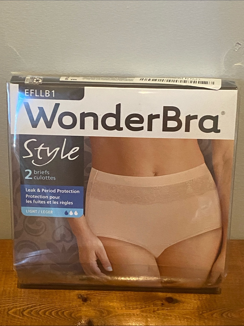 WonderBra Style Leak & Period Protection Briefs - Beige M 2 pack